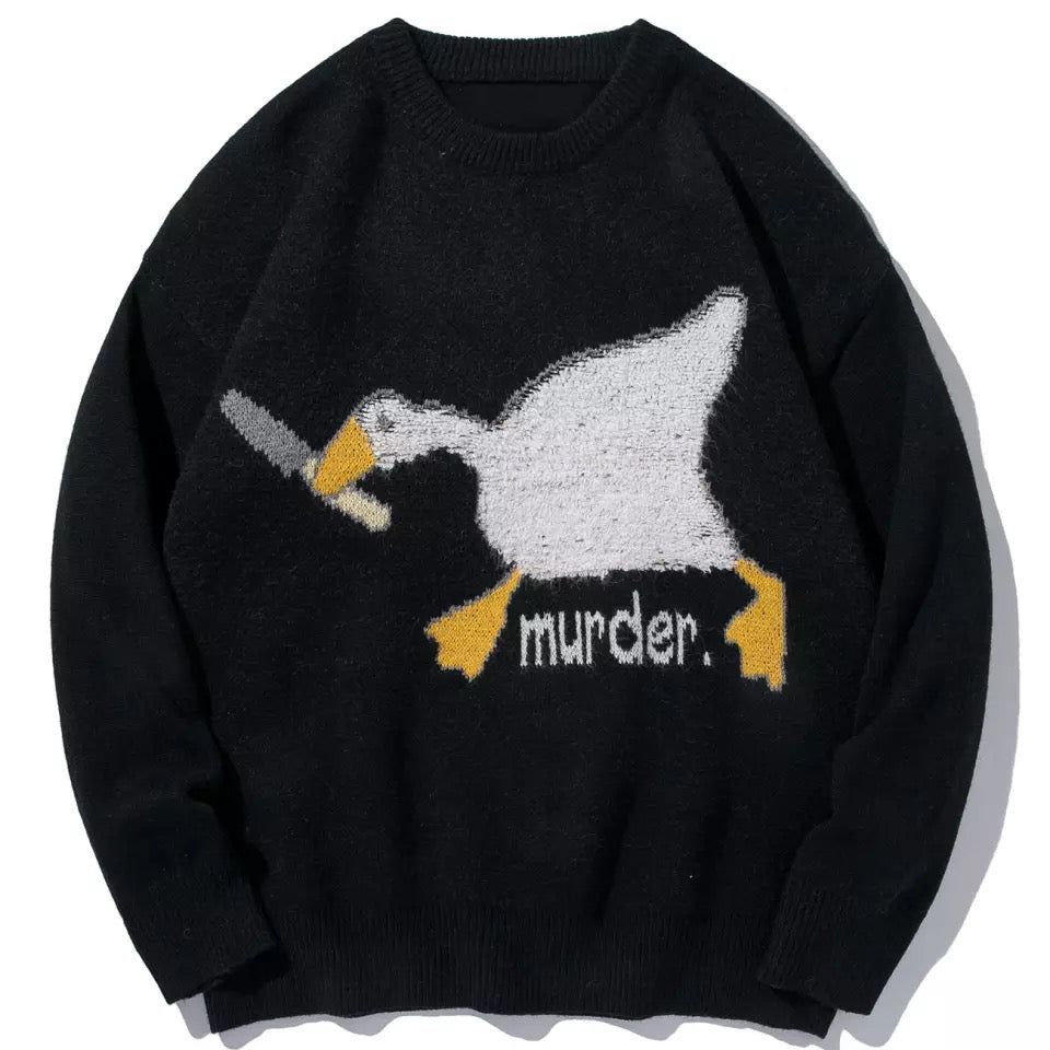 Duck you - Ente Mit Messer - Funny Duck With Knife Meme Sweatshirt