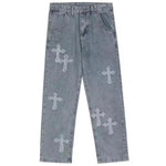 Cross Patched Denim Jeans