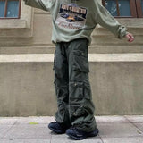 Multi-Pocket Wide Leg Cargo Pants