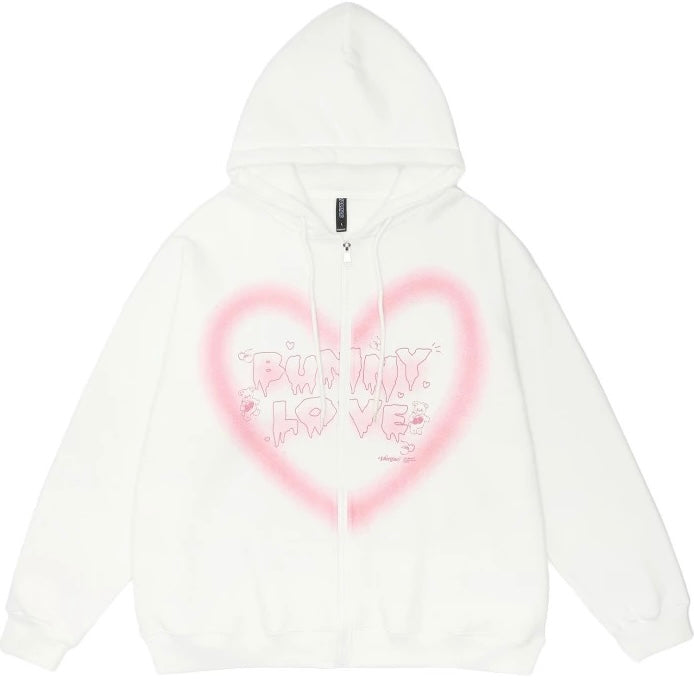 Bunny Love” Zip-Up Hoodie – COLDLINE CLOTHING