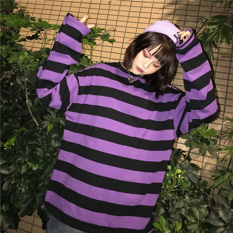 Purple Striped LS T-Shirt – COLDLINE CLOTHING