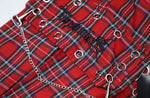Red Plaid Chained Cargo Pants