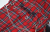 Red Plaid Chained Cargo Pants