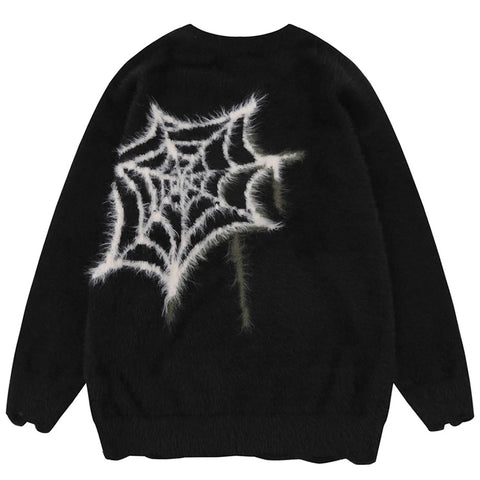 Spider x Star Fluffy Knitted Sweatshirt – COLDLINE CLOTHING