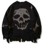 Distorted Skull Distressed Sweatshirt