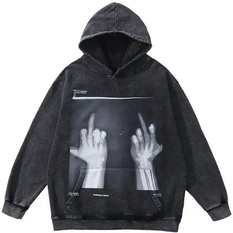 Middle Finger X-Ray Hoodie
