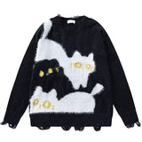 Cat Trio Distressed Sweatshirt