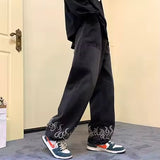 Flame Outline Baggy Jeans