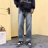 Flame Outline Baggy Jeans