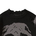 Distorted Skull Distressed Sweatshirt