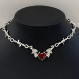 Barbed Wire x Heart Wings Necklace
