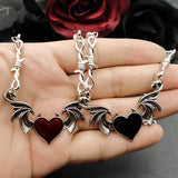 Barbed Wire x Heart Wings Necklace