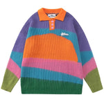 Color Block Polo Sweatshirt