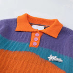Color Block Polo Sweatshirt