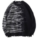 Two-Tone Loading Distressed Sweatshirt