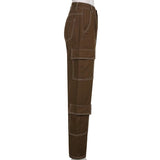 Vintage Brown Multi-Pocket Cargo Pants