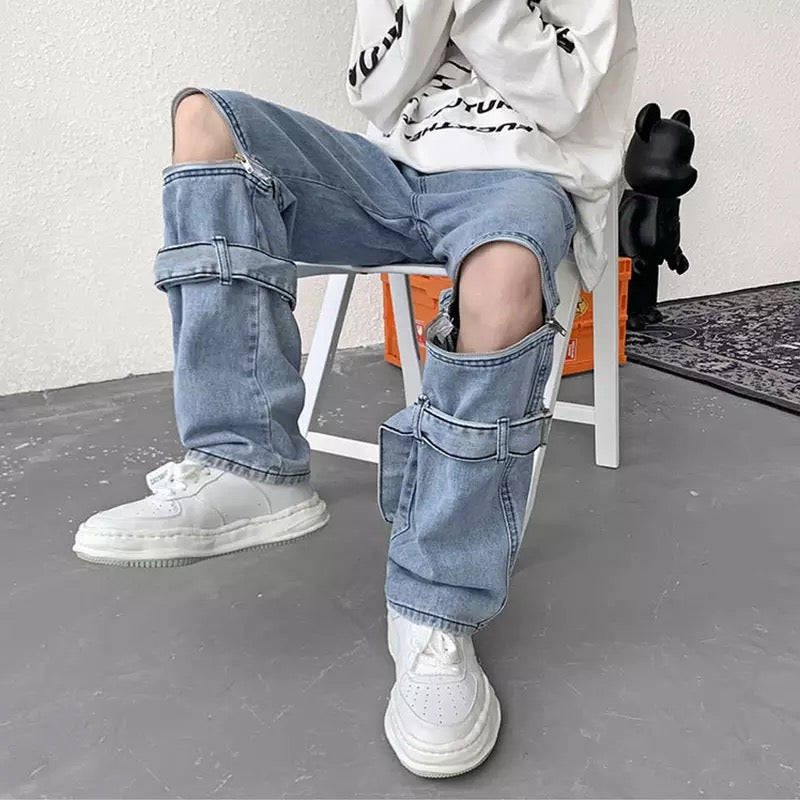 Knee Zipper Leg Buckle Jeans – COLDLINE CLOTHING