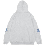 Star Patched Zip-Up Hoodie