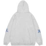 Star Patched Zip-Up Hoodie