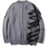 Zigzag Graffiti Distressed Sweatshirt
