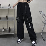 Black Chained Cargo Pants