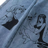 Anime Girls Print Jeans