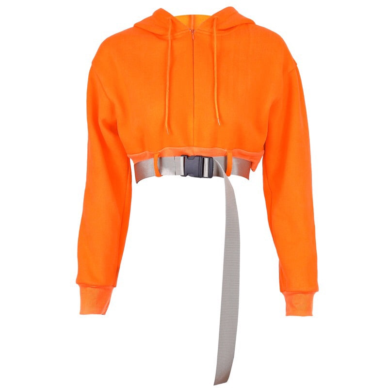 Buckled Crop Top Hoodie – COLDLINE CLOTHING