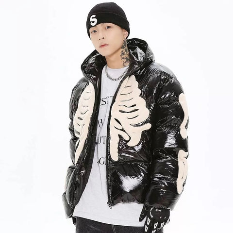 Skeleton Shiny Puffer Jacket – COLDLINE CLOTHING