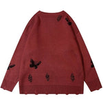 Stitched Butterflies Distressed Sweatshirt