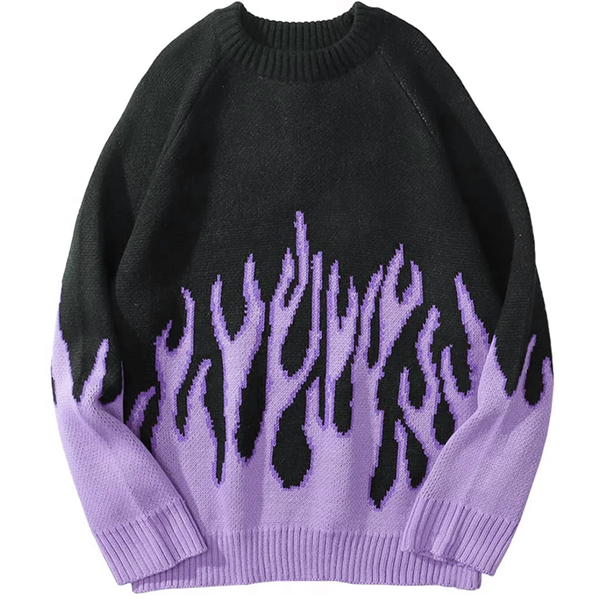 Purple Flame Sweatshirt COLDLINE CLOTHING