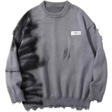 Zigzag Graffiti Distressed Sweatshirt