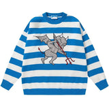 Baby Devil Embroidered Striped Sweatshirt