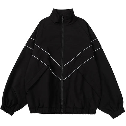 Reflective Striped Windbreaker