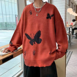 Stitched Butterflies Distressed Sweatshirt