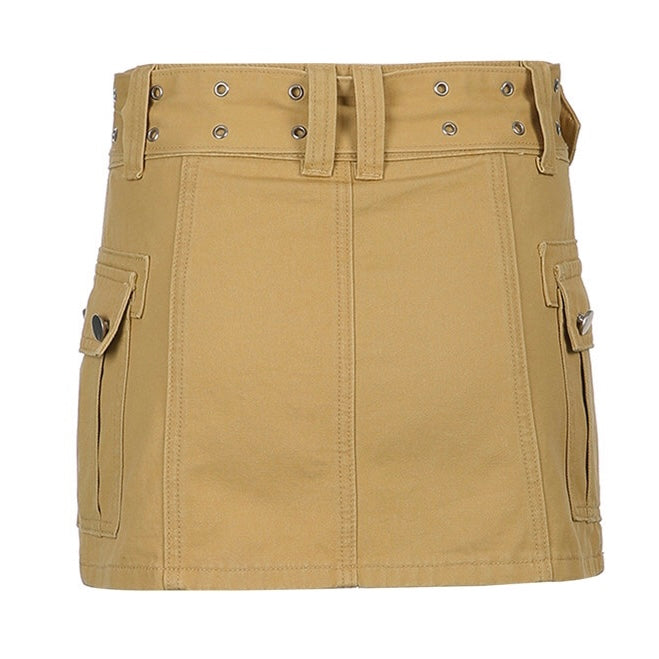 Y2K Buckled Belt Mini Denim Skirt – COLDLINE CLOTHING