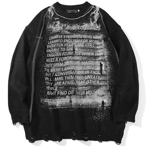 Hidden Words Distressed Sweatshirt