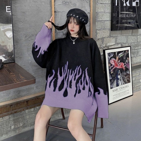 Purple fire hoodie sales