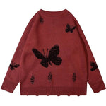 Stitched Butterflies Distressed Sweatshirt