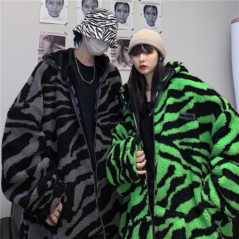 Zebra Pattern Hooded Jacket – COLDLINE CLOTHING