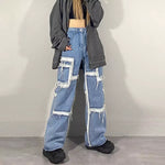 Distressed Outline Cargo Jeans