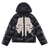 Skeleton Shiny Puffer Jacket