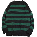 Distressed Striped Sweatshirt