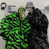 Zebra Pattern Hooded Jacket