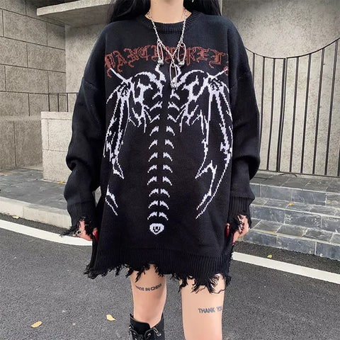 Dragon Skeleton X-Ray Distressed Sweatshirt – COLDLINE CLOTHING