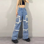 Distressed Outline Cargo Jeans