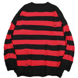 Distressed Striped Sweatshirt